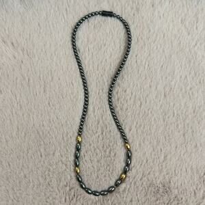 Black Hematite Magnetic Beads Necklace